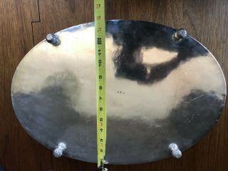 Antique Huge Chinese Export Silver Tray Heavy Dragons 9