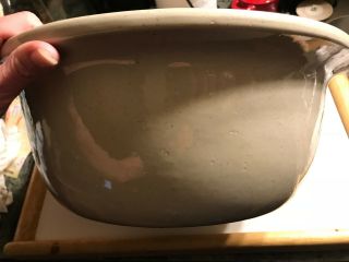 X - LARGE VINTAGE STONEWARE CROCK DEEP MIXING BOWL 15 