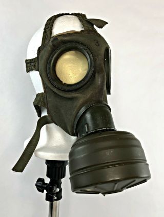 German Wehrmacht Wwii Gm - 30 Canvas Gas Mask,  Fe 55 Filter - Vtg Ww2