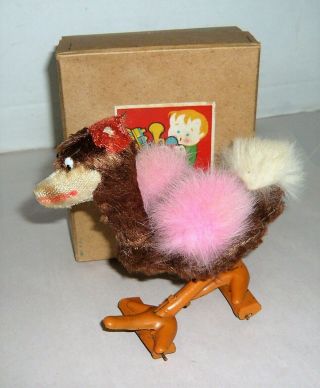Vintage Ostrich Windup Toy Made In Occupied Japan W/box