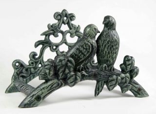 Hose Holder Cast Iron Birds Decorative Hose Reel Hanger Verdigris Bird