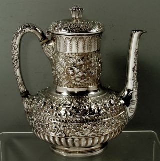 Tiffany Sterling Silver Coffee Pot 1889 Moorish Design 3