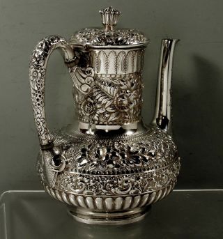 Tiffany Sterling Silver Coffee Pot 1889 Moorish Design 4