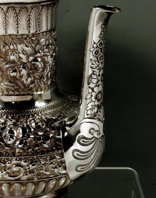 Tiffany Sterling Silver Coffee Pot 1889 Moorish Design 5