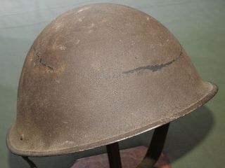 British Ww2 Mk.  Iv " Turtle " Steel Combat Helmet Exc 1945 Vtg Rare