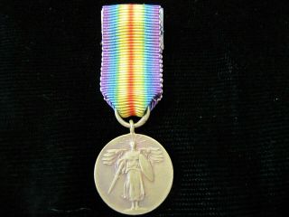 Wwi U.  S.  Marine Corp Victory Medal Miniature