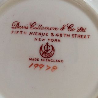 Vintage Davis Collamore Bone China England Tea Cup and Saucer 8