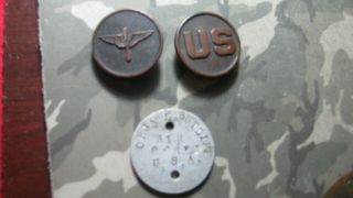 Wwi Aviation Collar Disks And Dog Tags Air Corps Insignia