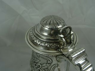 MAGNIFICENT,  GEORGE III solid silver LIDDED TANKARD,  1760,  701gm 5