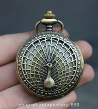 China Bronze Horologe Timepiece Bell Mechanical Clock Tabl Pocket Watch Pendant2