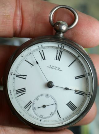 Vintage Waltham Sterling Silver Hunting Case Pocket Watch Circa 1800s
