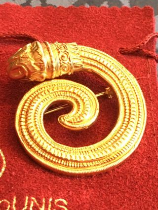 Ilias Lalaounis 18k Gold Snake Serpent Brooch Pin 17.  7 Grams