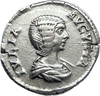 Julia Domna 207ad Rome Authentic Ancient Silver Roman Coin Fortuna I70076