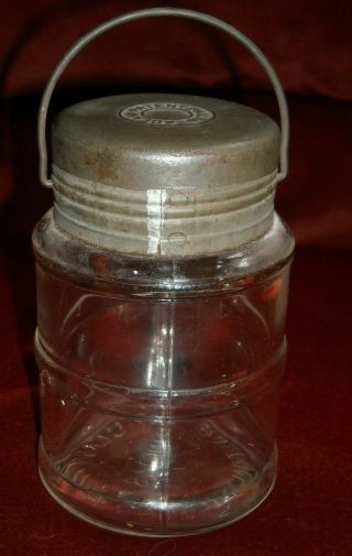 Antique Adlam Patent Pail.  Clear Glass Jar Pat 1884