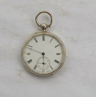 Rare Vintage Antique Sterling Silver Lecomte Geneve Key Wind Pocket Watch 1.  75 "