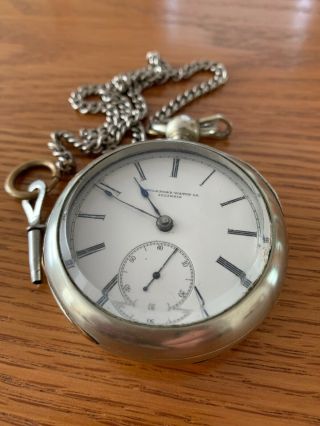 Vintage Rockford Watch Co Il.  Key Wind Pocket Watch With Chain