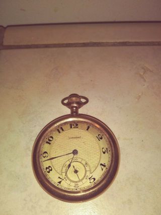 Vintage Longines Gold Tone Running Pocket Watch