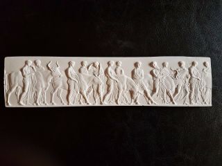 Miniature Frieze Art Antique Italian Roman Plaster Pictorial Sculpture Plaque