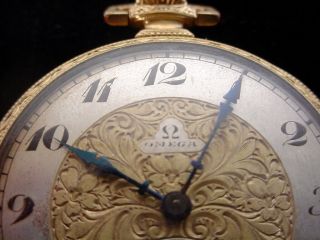 Antique OMEGA Open Face 15 Jewel Pocket Watch Gold Filled PARTS 2