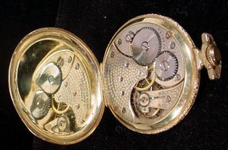 Antique OMEGA Open Face 15 Jewel Pocket Watch Gold Filled PARTS 5