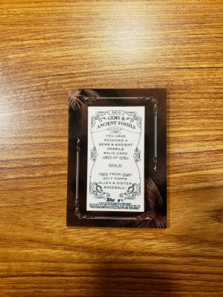 2017 Topps Allen and Ginter Framed Mini Gems and Ancient Fossil Relic GAFG Gold 5