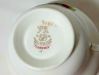 Vintage E B Foley FLORENCE Bone China Tea cup Teacup Saucer set England 5
