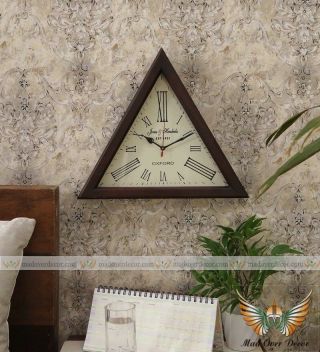 Antique Vintage Collectible Wooden 12 " Oxford Triangle Shape Maritime Wall Clock