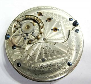 A,  Dial - Pl - Runs - 18s Rockford 11j Gr 69 Ls/hs - Pocket Watch Movement (a18)