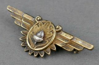 WWII USN Navy Pilots In Flight Surgeon Doctor Dress Wings Sterling 10k Gold Fill 5