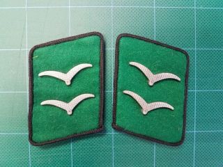 Ww2 German Luft Green Field Division Collar Tabs Pioneer Insignia Patch Black