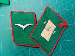 Ww2 German Luft Green Field Division Collar Tabs Artillery Insignia Patch Pair