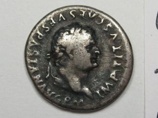 Ancient Roman Coin: 80 Ad Titus (79 - 81 Ad) Denarius.  Dolphin & Anchor.  40