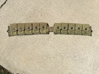 1942 WW2 US Army/USMC Marine Corps Khaki Canvas Ammo Belt UNISSUED 3