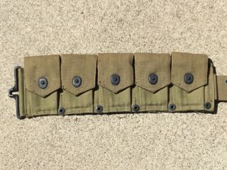 1942 WW2 US Army/USMC Marine Corps Khaki Canvas Ammo Belt UNISSUED 4