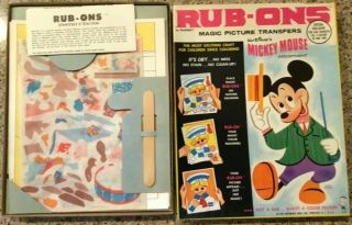 Vintage Hasbro Rub - Ons Mickey Mouse 2751 1964 Unplayed With 3