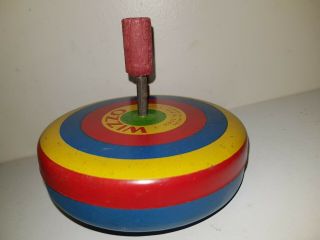 Vintage Australian Made WizzoTin Toy Spinning Top 3