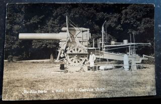 Wwi Germany Heavy Artillery Fake Wooden Big Bertha Howitzer Gun Photo Postcard