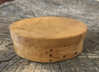 3.  75” Birdseye Maple Wood Shaker Box Canterbury Woodworks Inc Hampshire