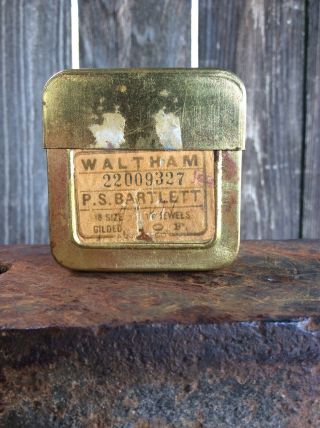 Antique Waltham,  P.  S.  Bartlett,  Pocket Watch Movement,  Waltham Box,  P/r