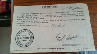 Ww2 Capture Paper Wwii German Helmet Certificate