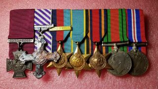 7 - Ww2 British Professional Parde Mounted Medal Set Outstanding Quality.  Look