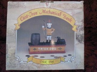 8rw8 TRICK DOG CAST - IRON MECHANICAL BANK WITH BOX 4