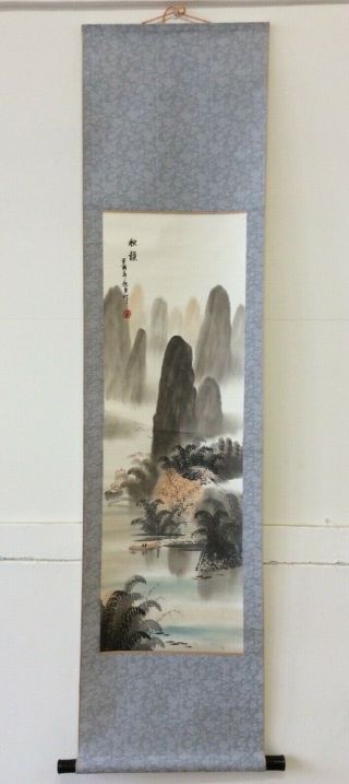掛軸China Chinese Hanging Scroll Autumn Landscape Sansui Painting [D184] 2