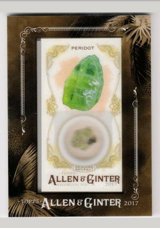 2017 Topps Allen & Ginter Framed Mini Gems And Ancient Fossils Peridot 25/25