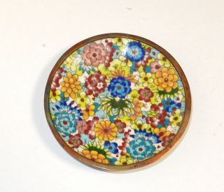 Old Chinese Cloisonne Enamel Millefleur Plate