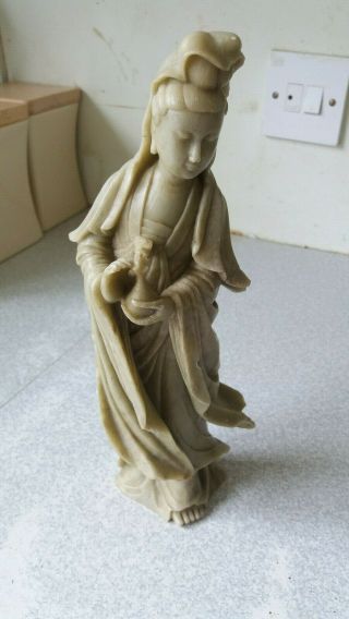 Vintage Japanese Figurine - Lady - Hardstone ? 10 Inch -