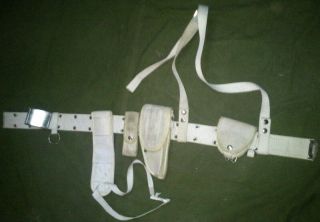 Serbia Military Police White Belt With Holster For M57 Or Tt - 33 Four Pouch