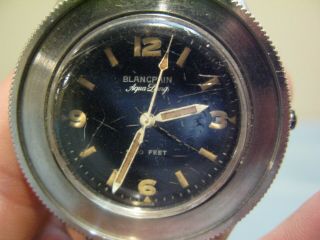 VINTAGE STAINLESS BLANCPAIN AQUA LUNG FIFTY FATHOMS 1000 FEET DIVERS WATCH 3463 12