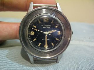 Vintage Stainless Blancpain Aqua Lung Fifty Fathoms 1000 Feet Divers Watch 3463