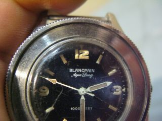 VINTAGE STAINLESS BLANCPAIN AQUA LUNG FIFTY FATHOMS 1000 FEET DIVERS WATCH 3463 4
